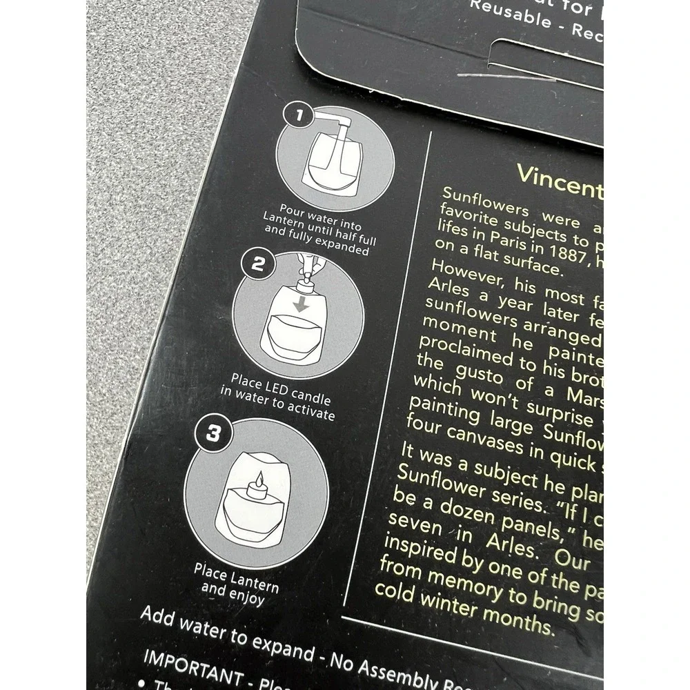 NEW Modgy Luminary Lanterns Vincent van‎ Gogh Sunflowers Candle Lumina Set of 4